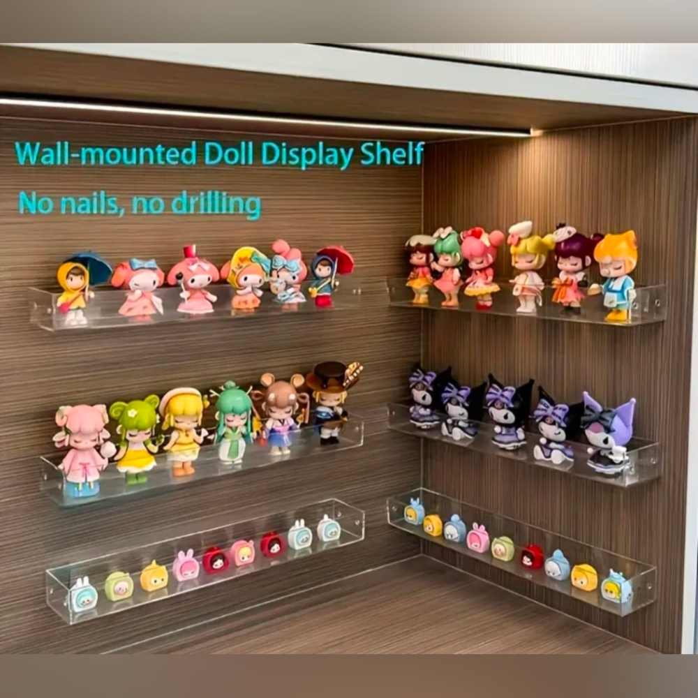 Transparent Wall Mounted Display Shelves For Figurines
